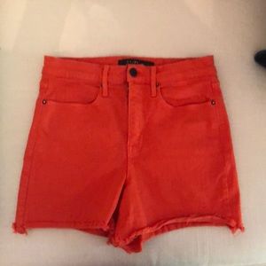 AYR All Year Round Bright Dark Orange Cutoff Denim Shorts Size 27
